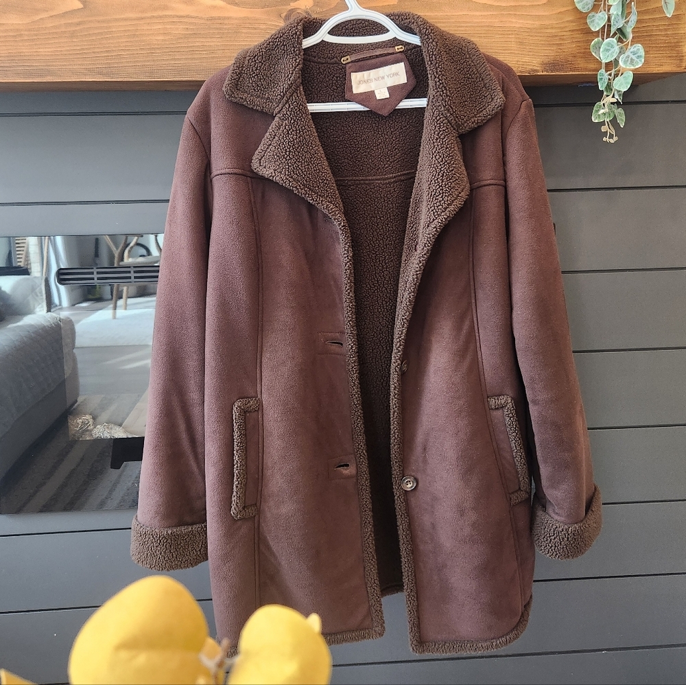 Jones New York Womens Jacket Brown Large